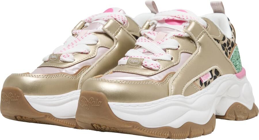 BUFFALO Sneakers laag bruin goud zwart - Foto 3