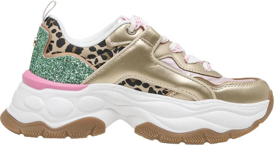 BUFFALO Sneakers laag bruin goud zwart - Foto 4