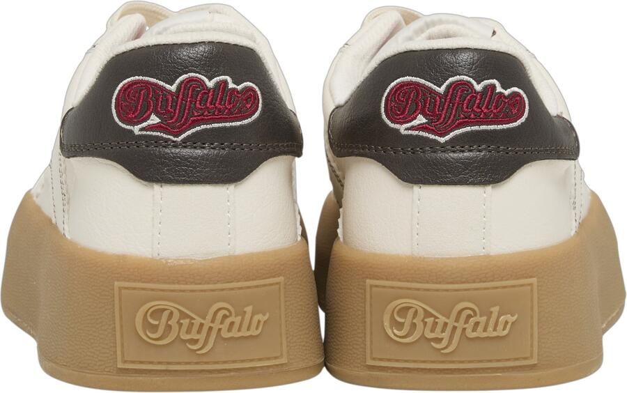 BUFFALO Sneakers laag 'Cajo' donkerbruin wijnrood natuurwit - Foto 2