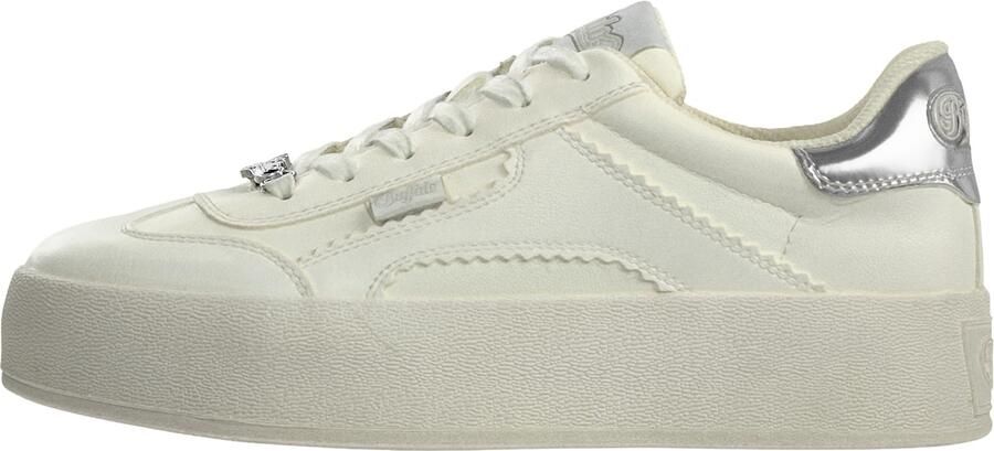BUFFALO Sneakers laag 'CAJO' lichtgrijs zilver wit