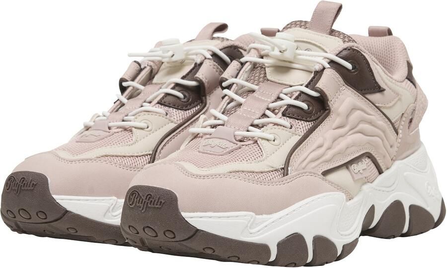 BUFFALO Sneakers laag chocoladebruin rosa - Foto 3