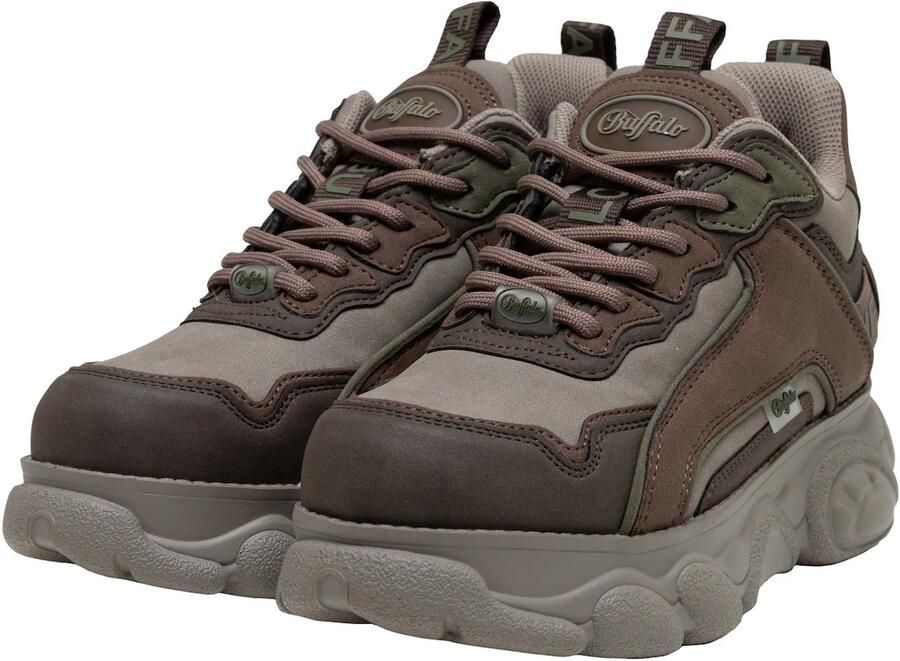 BUFFALO Sneakers laag 'CLD Chai' bruin donkerbruin grijs olijfgroen - Foto 3