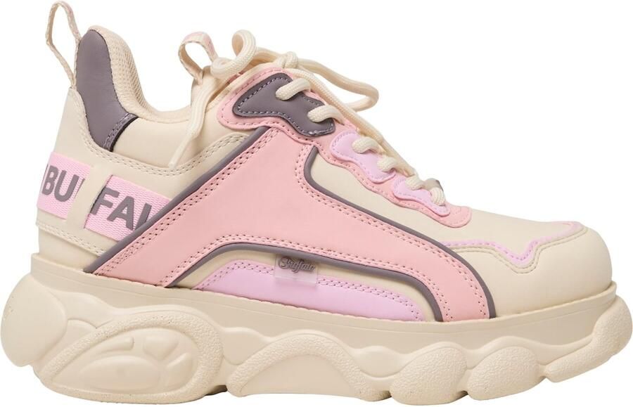BUFFALO Sneakers laag 'Cld Chai' crème donkergrijs rosa lichtroze