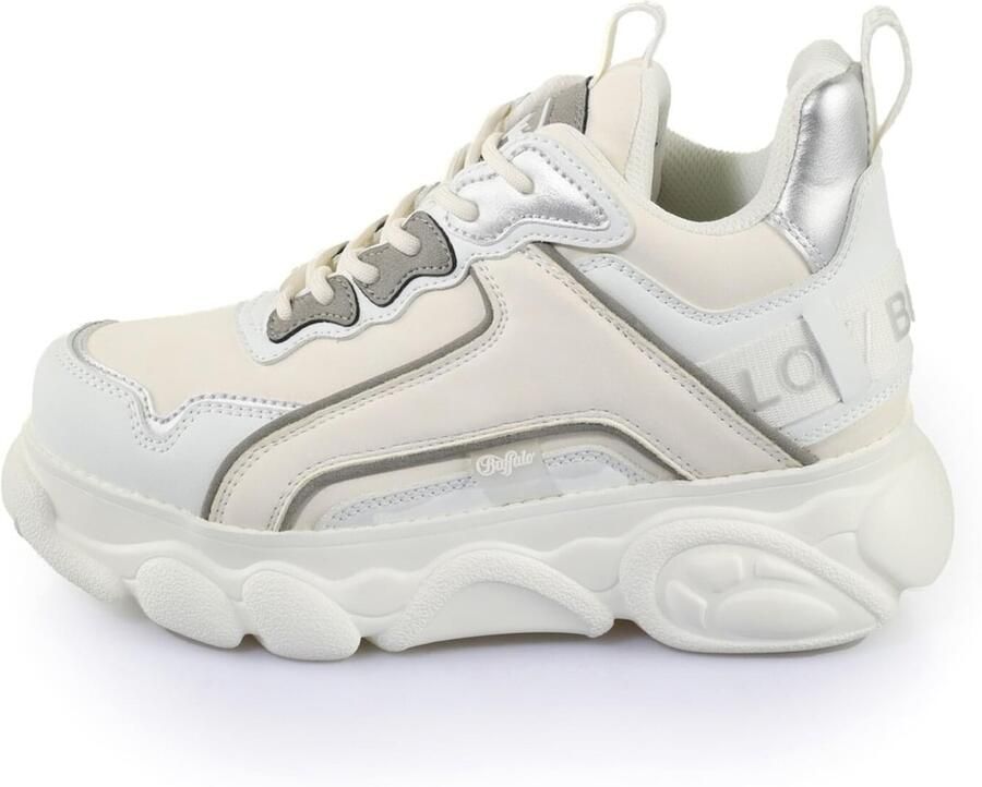 BUFFALO Sneakers laag 'Cld Chai' crème grijs zilver wit