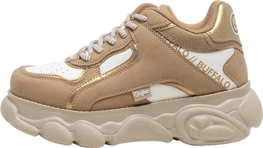 BUFFALO Sneakers laag 'Echo' camel goud wit