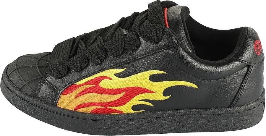 Buffalo Sneakers Liberty vrijetijdsschoen veterschoen lage schoen met trendy vlammenmotief - Foto 5