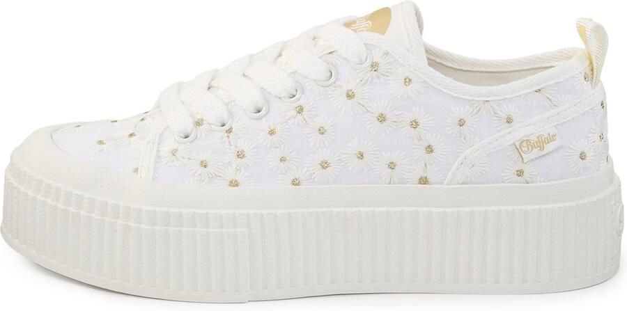 Buffalo Sneakers met stitchings model 'MADISON LOW BLOOM'
