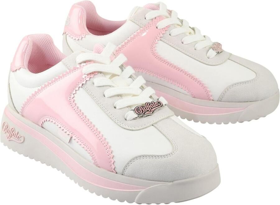 BUFFALO Sneakers laag 'Malibu' crème rosa wit