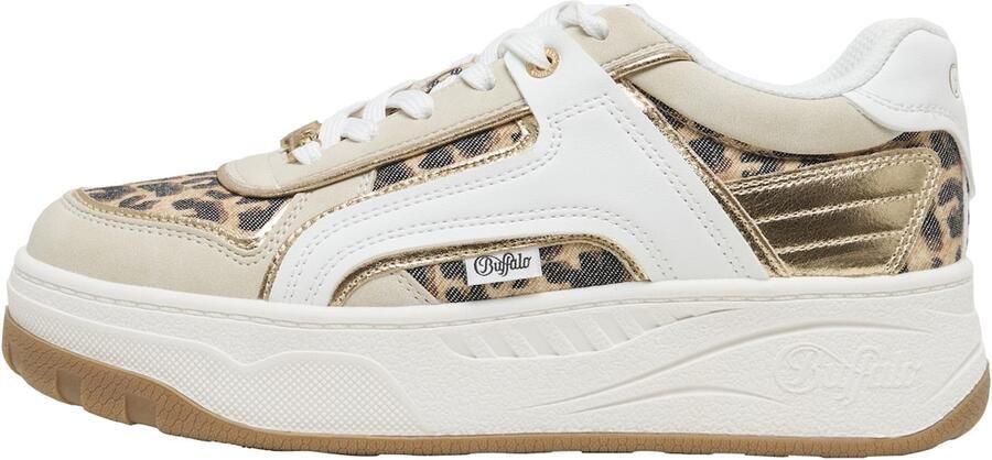 BUFFALO Sneakers laag 'Milano' crème goud zwart wit