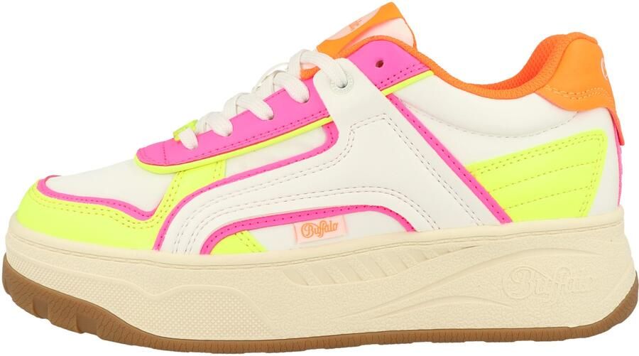 BUFFALO Sneakers laag 'Milano' neongroen oranje pink offwhite - Foto 4