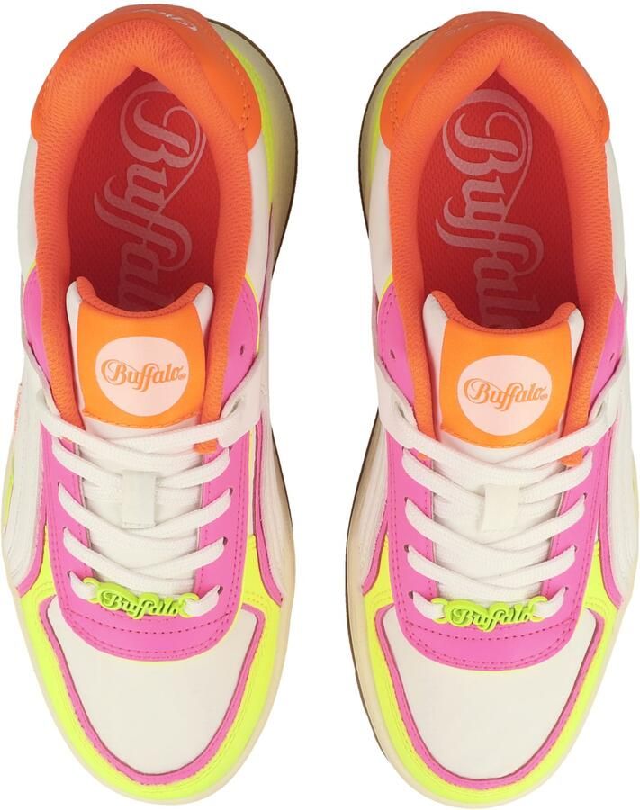 BUFFALO Sneakers laag 'Milano' neongroen oranje pink offwhite - Foto 2