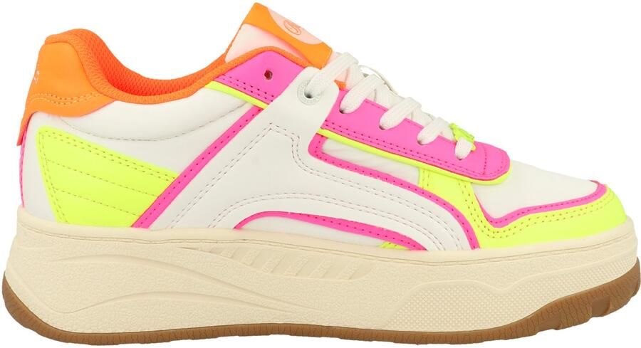 BUFFALO Sneakers laag 'Milano' neongroen oranje pink offwhite - Foto 5