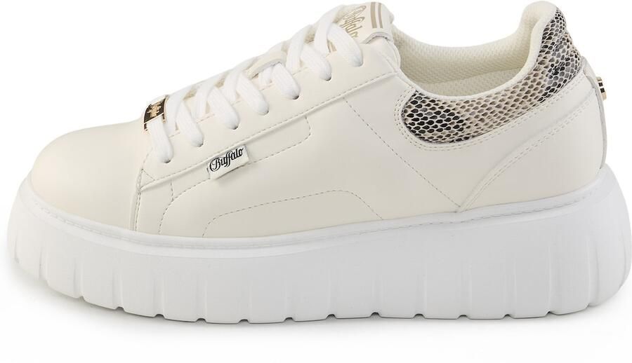BUFFALO Sneakers laag 'Queen One' donkerbruin natuurwit