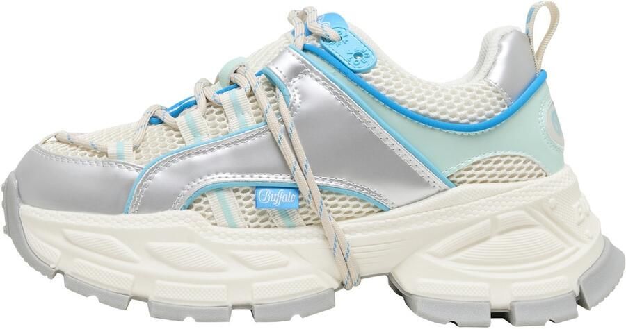 BUFFALO Sneakers laag 'Saturn' crème lichtblauw zilver