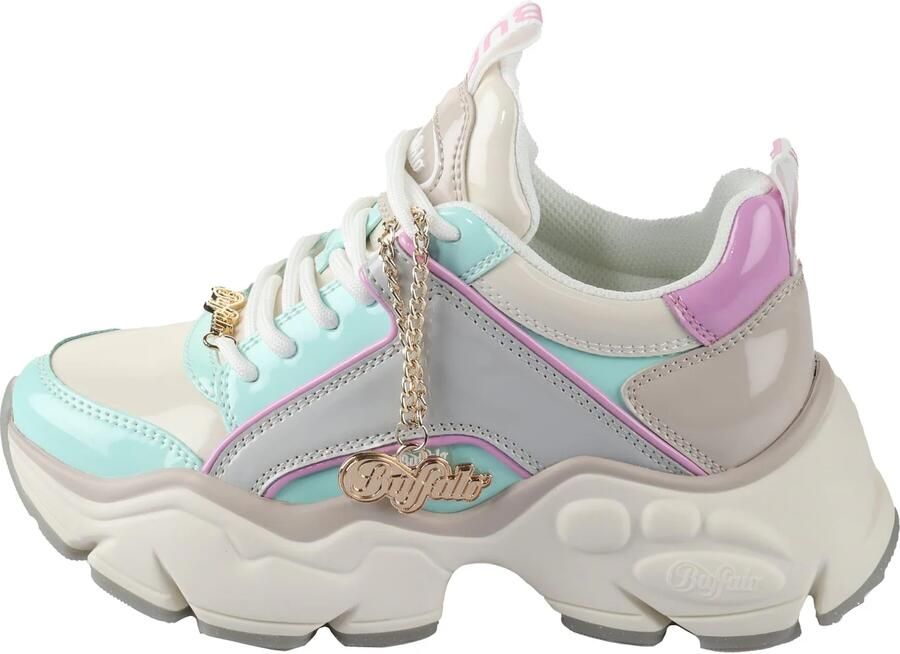 BUFFALO Sneakers laag turquoise goud grijs lila