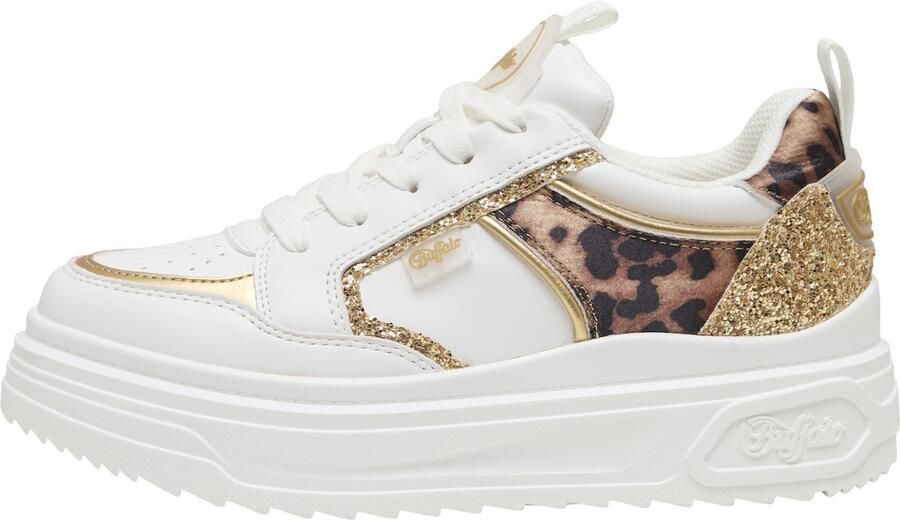 BUFFALO Sneakers laag 'Vectra' donkerbruin goud zwart offwhite