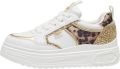 BUFFALO Sneakers laag 'Vectra' donkerbruin goud zwart offwhite - Offwhite/Beige/Goud/Zwart
