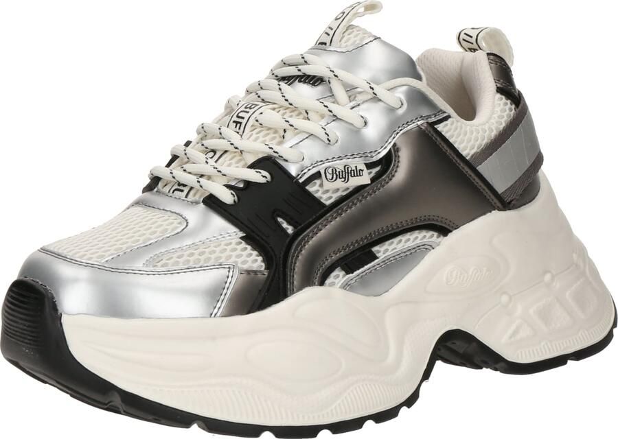 BUFFALO Sneakers laag 'Yuno' crème grafiet aardetinten zilver