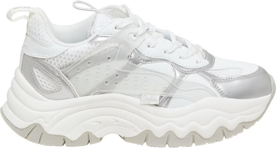 BUFFALO Sneakers laag zilver wit