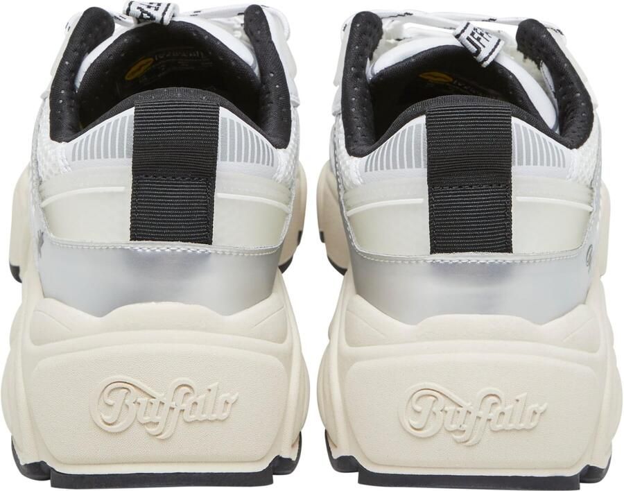 BUFFALO Sneakers laag zilvergrijs zwart wit - Foto 2