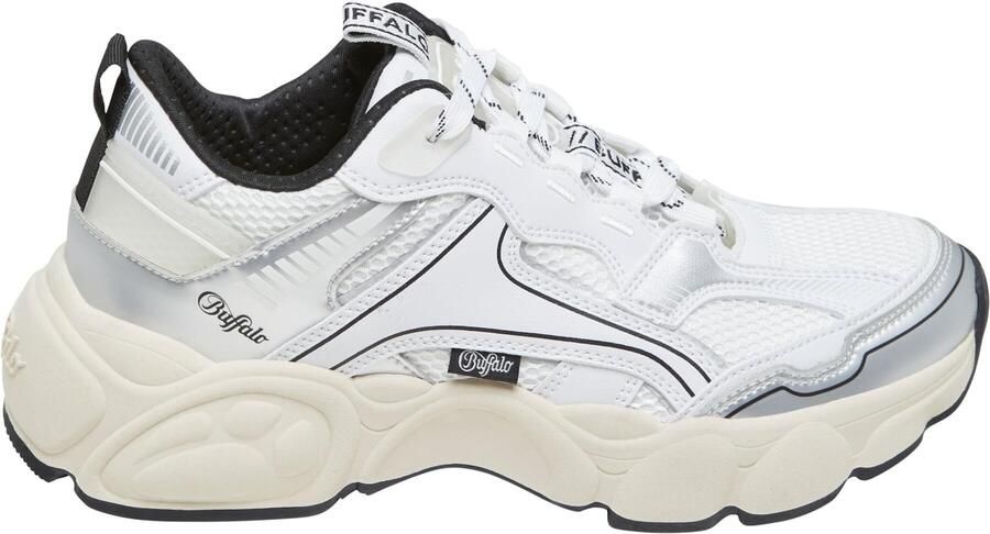 BUFFALO Sneakers laag zilvergrijs zwart wit - Foto 3