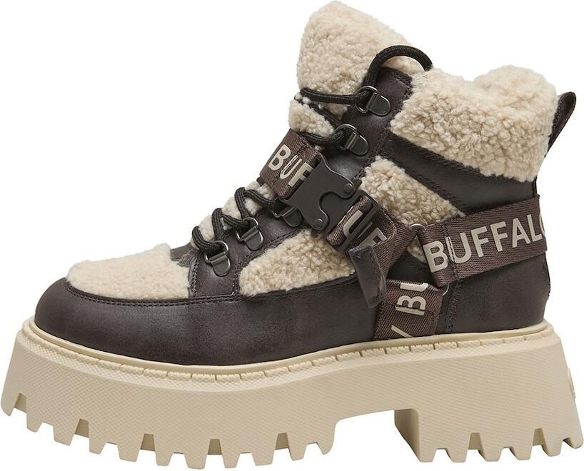 BUFFALO Veterlaarsjes 'Aspen' sand chocoladebruin