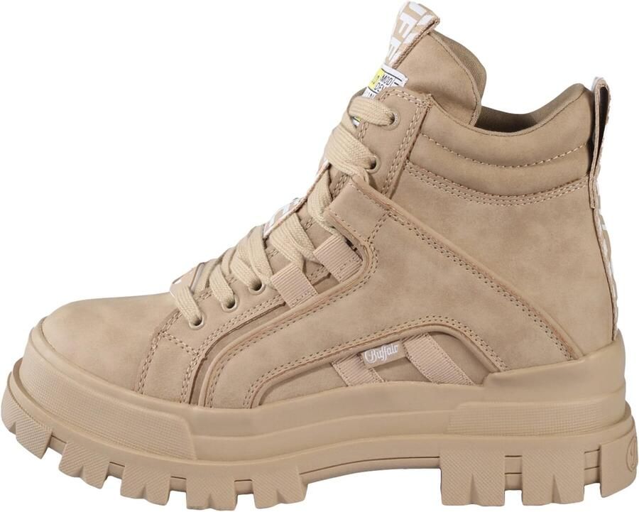 BUFFALO Veterlaarsjes 'Aspha' beige geel wit