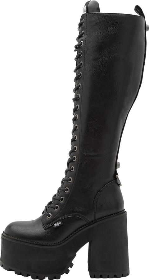 Buffalo Hi Nappa Veterschoenen Vegan Laarzen voor Dames Black
