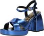 Buffalo Blauwe Metallic Cross Sandalen Blue Dames - Thumbnail 2