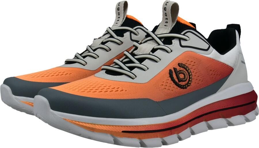 Bugatti Sneakers laag antraciet lichtgrijs donkeroranje - Foto 12