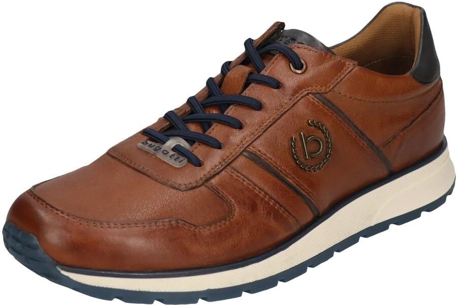 Bugatti Sneakers laag cognac donkerbruin