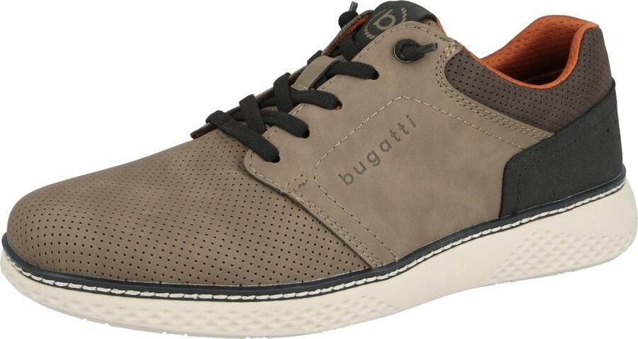 Bugatti Sneakers laag donkerbruin taupe grafiet