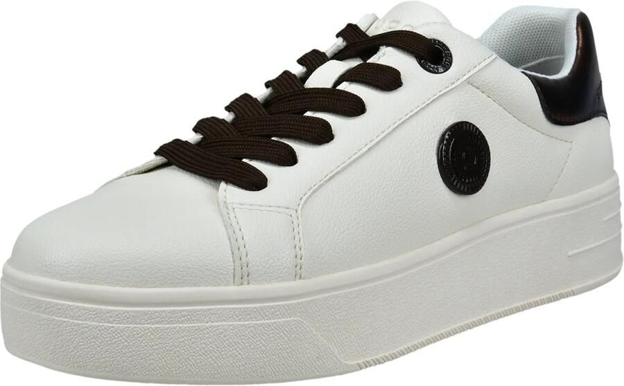 Bugatti Sneakers laag donkerbruin wit