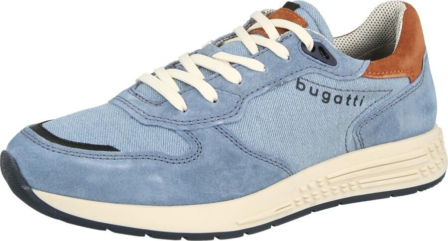 Bugatti Sneakers laag lichtblauw cognac