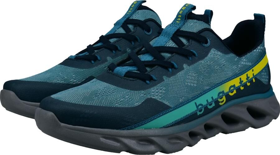 Bugatti Sneakers laag navy cyaan blauw geel - Foto 5