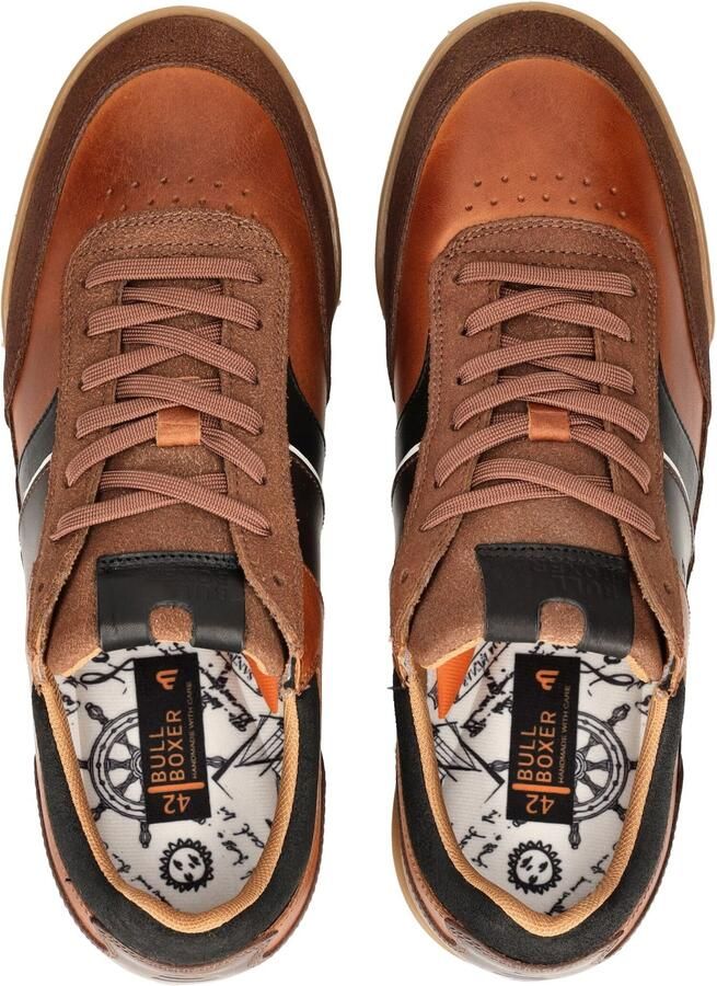 BULLBOXER Sneakers laag bruin cognac zwart wit - Foto 4