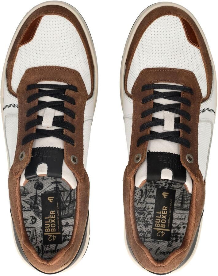 BULLBOXER Sneakers laag donkerbruin zwart wit - Foto 2