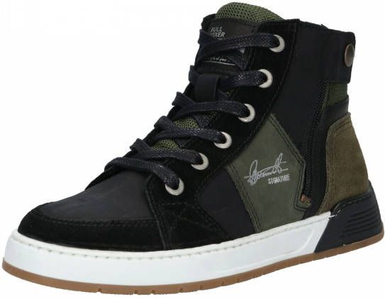 Bullboxer Aof504 Hoge sneakers Leren Sneaker Jongens Groen - Schoenen.nl