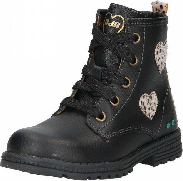 BunniesJR Bunnies JR Thijs Trots Meisjes Biker Boots Zwart Leer Veters - Foto 12