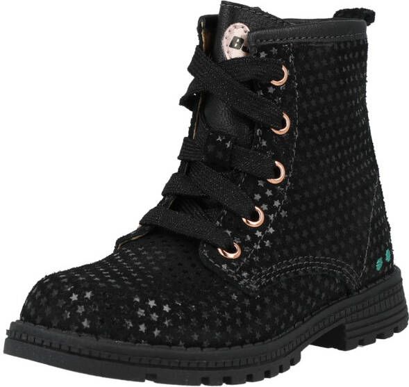 BunniesJR Bunnies JR Thijs Trots Meisjes Biker Boots Zwart Suède Veters - Foto 3