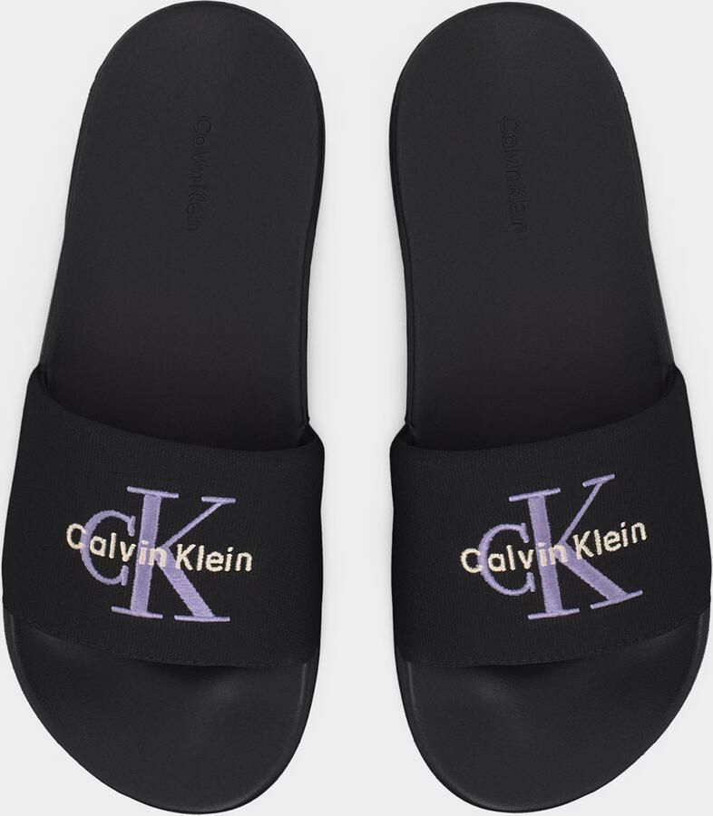 Calvin Klein Muiltjes 'ESS' royal blue koningsblauw zwart wit - Foto 5