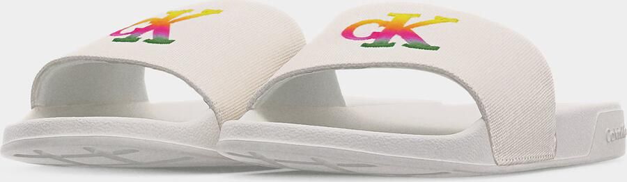 Calvin Klein Muiltjes 'Ombre Logo Strap' lichtgeel groen pink wit - Foto 6