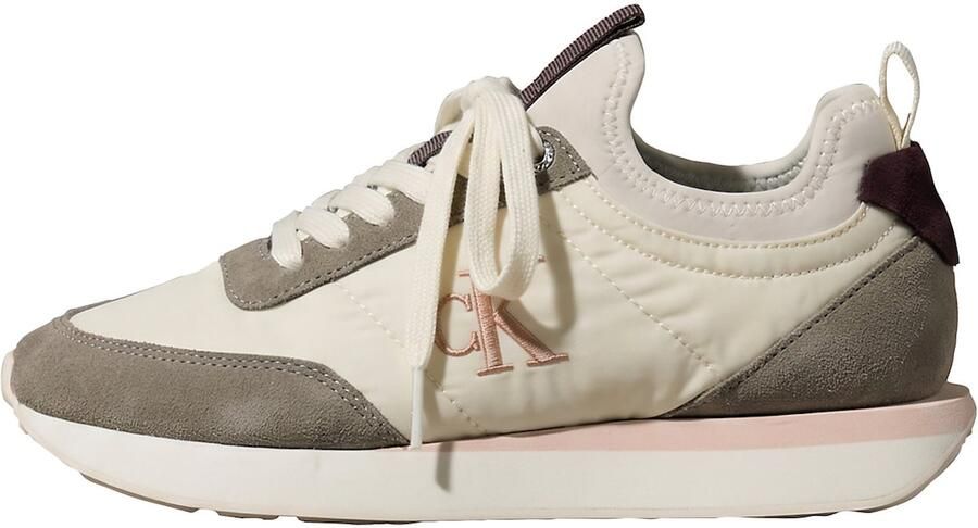 CK Calvin Klein Sneakers van mix van leer en nylon met gestikt logo