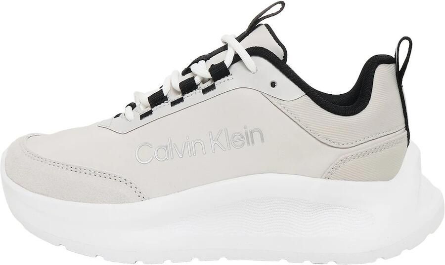 Calvin Klein Sneakers laag 'ESS' lichtgrijs zwart zilver