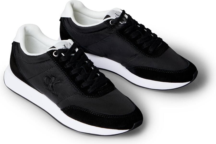 Calvin Klein Sneakers laag 'Essential Retro Mixed Texture' zwart wit - Foto 8