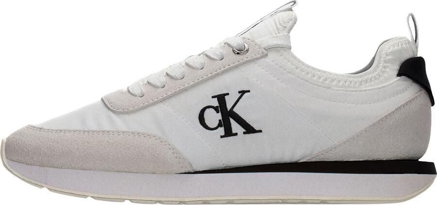 Calvin Klein Sneakers laag 'Essential Retro Mono-sock Fit' lichtgrijs zwart wit