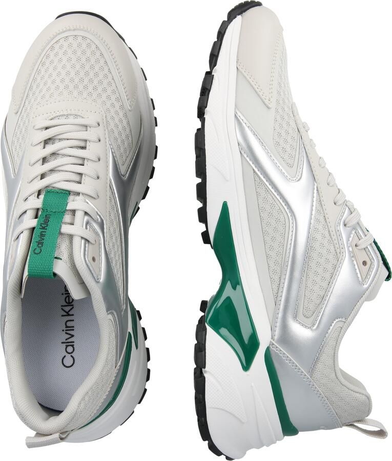 Calvin Klein Sneakers laag 'HIKE RUNNER' grasgroen zwart zilver wit - Foto 2