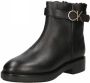 Calvin Klein Zwarte Leren Enkellaarzen met Rubberen Zool Black Dames - Thumbnail 3
