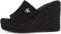 Calvin Klein Sleehakmuiltjes WEDGE ROPE SLIDE MG zomerschoen plateausool vakantie-schoen met bamboe-decoratie - Thumbnail 3