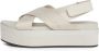 Calvin Klein Jeans Beige Open-Toe Sandalen met Gesp Strik Sluiting Beige Dames - Thumbnail 3